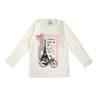 Kit 5 Camisetas Blusa Manga Longa Infantil Menina Cotton (2)