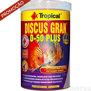 Tropical D-50 Gran Plus 440g - Ração Granulat D50 - Peixes Ornamentais Discos