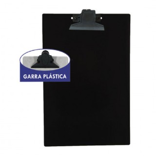 Prancheta Plastica Ofício Com Garra Plástica Preto (2)