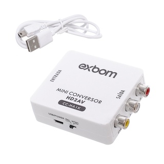 CONVERSOR ADAPTADOR MINI HDMI PARA RCA/AV VÍDEO E ÁUDIO USB - EXBOM