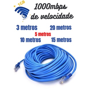Cabo de rede internet 3, 5, 10, 15 e 20 metros envio imediato velocidade 1000 mbps