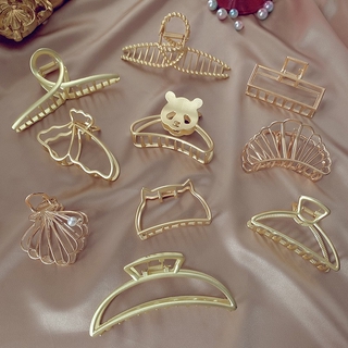 Accessories Ins New Girls Korean Hair Clip Catch Hairclips Gold Metal Hair Claw