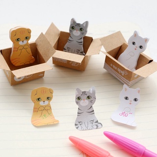 3D Kawaii Cat Dog Box Stickers Desenhos animados bonitos Artigos de papelaria coreanos Notas adesivas Material escolar de escritório Bloco de notas Bloco de notas