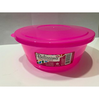 Pote plástico 1 litro - prático e resistente - freezer, micro-ondas e lava louças - cor pink - livre de BPA