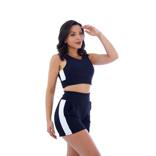 conjuto cropped + shorts