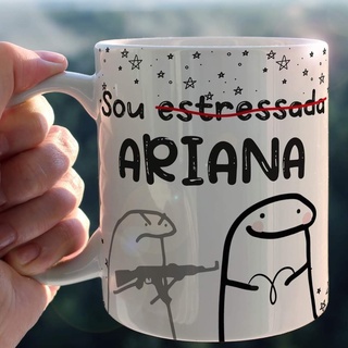 Caneca porcelana Personalizada de Signo Aries Flork Meme Ariana -Promoção