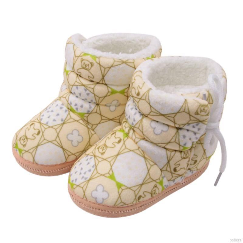 BOBORA Sapatos De Algodão Para Bebê Recém-Nascido Estampa Lateral Com Laço (8)