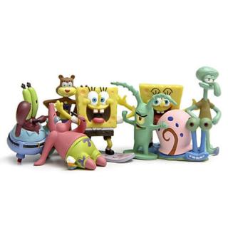 8PCS Conjunto SpongeBob Calças Quadradas Patrick Estrela Tentacles Figura Brinquedos (3)