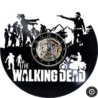 Relogio de parede The Walking Dead - Feito em disco De Vinil Real - Disco de vinil cortado