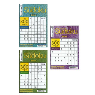 Kit 3 Revistas Livros Sudoku Díficil +900 Jogos