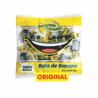 Bala de Banana Mastigável Original Bananada Campista 60g