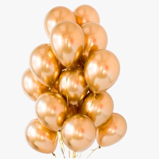 25 Balão Bexiga 5 Pol Dourado Cromado Metalizado Alumínio Platino (7)
