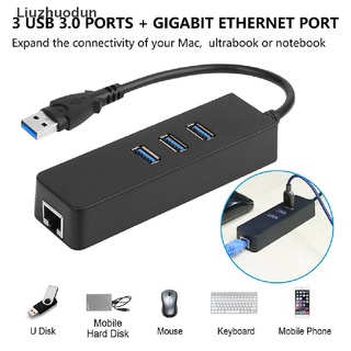 Liuzhuodun 3 Portas USB 3.0 Gigabit Ethernet Lan Adaptador De Rede Hub RJ45 Para 1000 Mbps Hot