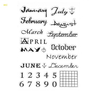 MIG Month Of Transparent Clear Silicone Stamp For DIY Scrapbooking Photo Album Decor
