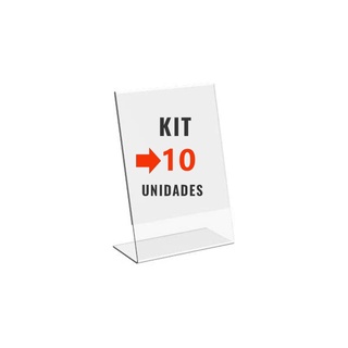 Kit com 10 Display Expositor Acrilico L Tamanho A6 10x15cm Vertical