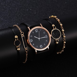 Relógio feminino / conjunto de 5 peças pulseira de moda feminina de quartzo analógico Relógio de pulso feminino