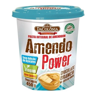 Pasta Integral Amendoim Amendo Power Chocolate Branco 450g