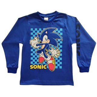 Camiseta Camisa Manga Longa Infantil Sonic Algodão (2)