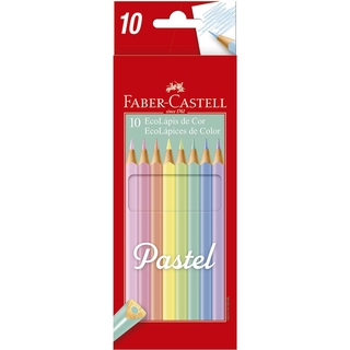 Lápis de Cor EcoLápis 10 Cores Tons Pastel - Faber Castell