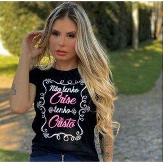 Blusa T-Shirt Feminina Camisa Moda Evangélica Camiseta + Brinde