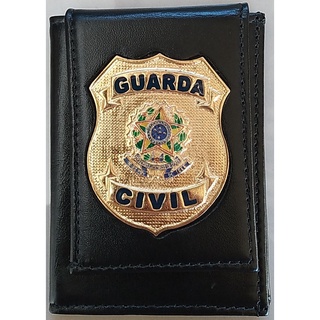 Carteira Porta Funcional Guarda Civil Dourada