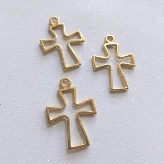 1 Pç Cruz Vazada Dourado - Crucifixo para Terço - Terço Católico