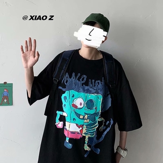 Camiseta Masculina De Manga Curta Com Estampa Divertida De Gola Média Estilo hip-hop