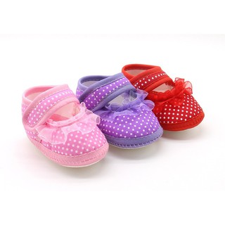 Sapato Infantil Feminino De Tecido Sola Flexível Primeiros Passos