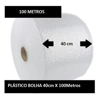 Plástico Bolha - Bobina 40cm X 100 Mts E-commerce 25 Micras