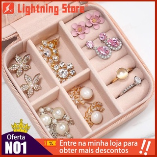 Porta-joias porta-joias colar, brincos e organizador de relógios caixa portátil presente (8)