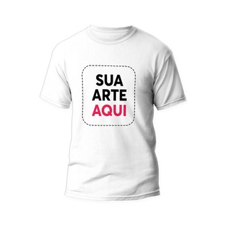 Camiseta Personalizada com Foto ou Arte, Logo ou Frase 100% Poliéster Branca de Alta Qualidade Unissex