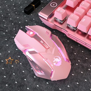 Mouse Gamer Sem Fio De recarregável Bluetooth Rosa Silencioso Usb mause (1)