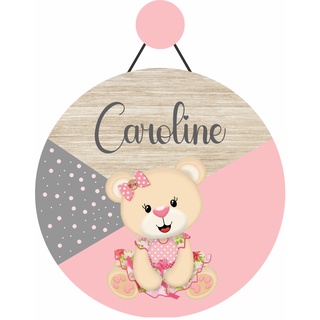 Enfeite Porta Maternidade Ursinha + BRINDE - Nome Personalizado Bebê - Decoração para quarto! GUIRLANDA (3)