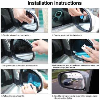 Espelho Retrovisor Do Carro Película Protetora À Prova D'água , Anti-Embaciamento HD Para De Chuva Transparente (6)