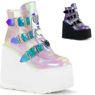 Happytex-- X - - - Botas De Cunha Moderna Multicolorida Para Mulheres / Sapato Plataforma