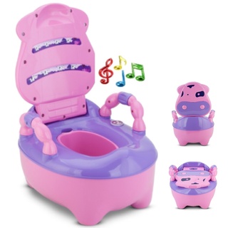 Troninho Pinico Infantil Fazendinha Musical Rosa