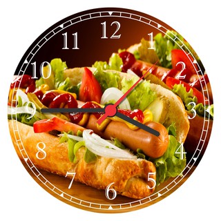Relógio De Parede Cachorro Quente Hot Dog Decorações Quartz T001