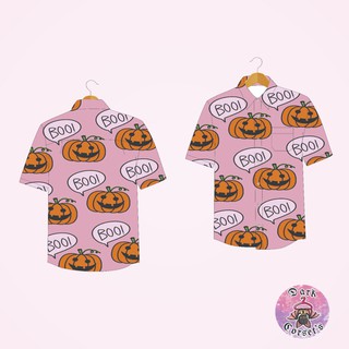 Camisa Botão Abóbora Pumpkins Moda Alternativa Halloween Cute