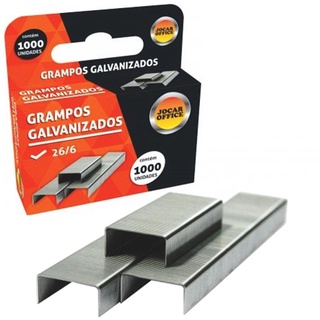Grampo Galvanizados JOCAR OFFICE Caixa c/ 1000 Grampos 26/6 (1)