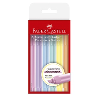 Kit de Marca-textos Grifpen pastel Faber-Castell c/ 6 cores