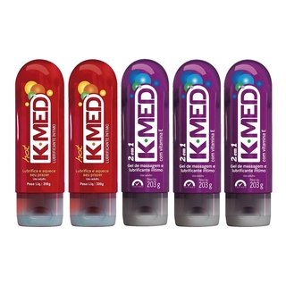 Kit K-Med Gel Lubrificante Íntimo 3x 2 em 1 + 2x Hot 200g Cada Cimed