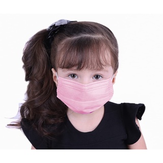 Kit Máscara Descartável Infantil 50 Unidades Com Tripla Camada De Proteção Facial Clipe Nasal P/ Criança Azul