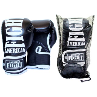Luva de Boxe / Muay Thai MMA American Fight Preta Promoção (1)