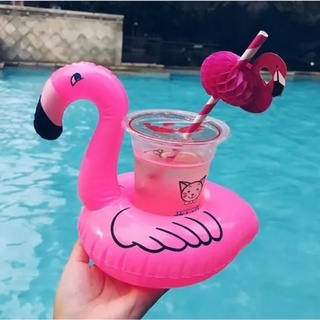 Boia Porta Copo Latas Inflável Flamingo Rosa Ideal Para Festa Na Piscina Verão