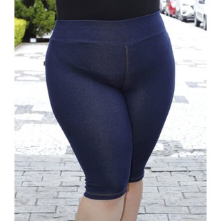 Bermuda Feminina Plus Size Imita Jeans Tamanho grandes (3)