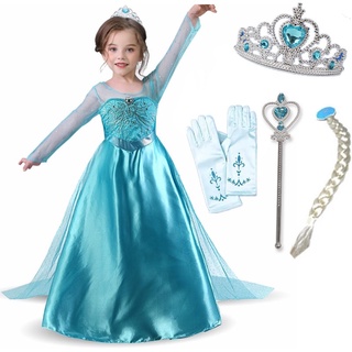 Elsa Anna Princess Dress For Girls Birthday Party Costume Princess Dress (1)