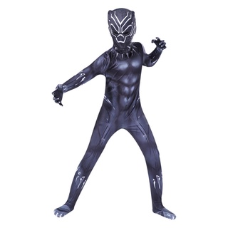 Em Estoque Pantera Negra Traje Cosplay Macacão Bodysuit Halloween Terno Para As Crianças