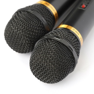 Microfone Duplo Sem Fio Profissional Com Receptor Para Igreja/Karaoke (8)