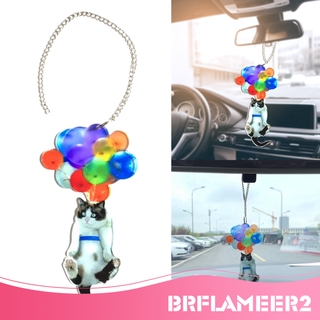 Brflameer2 Chaveiro Com Pingente / Ornamento De Pendurar Em Formato De Gato E Balões Para Retrovisor De Carro