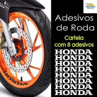 Kit com 8 Adesivos De Roda da Marca Honda Original